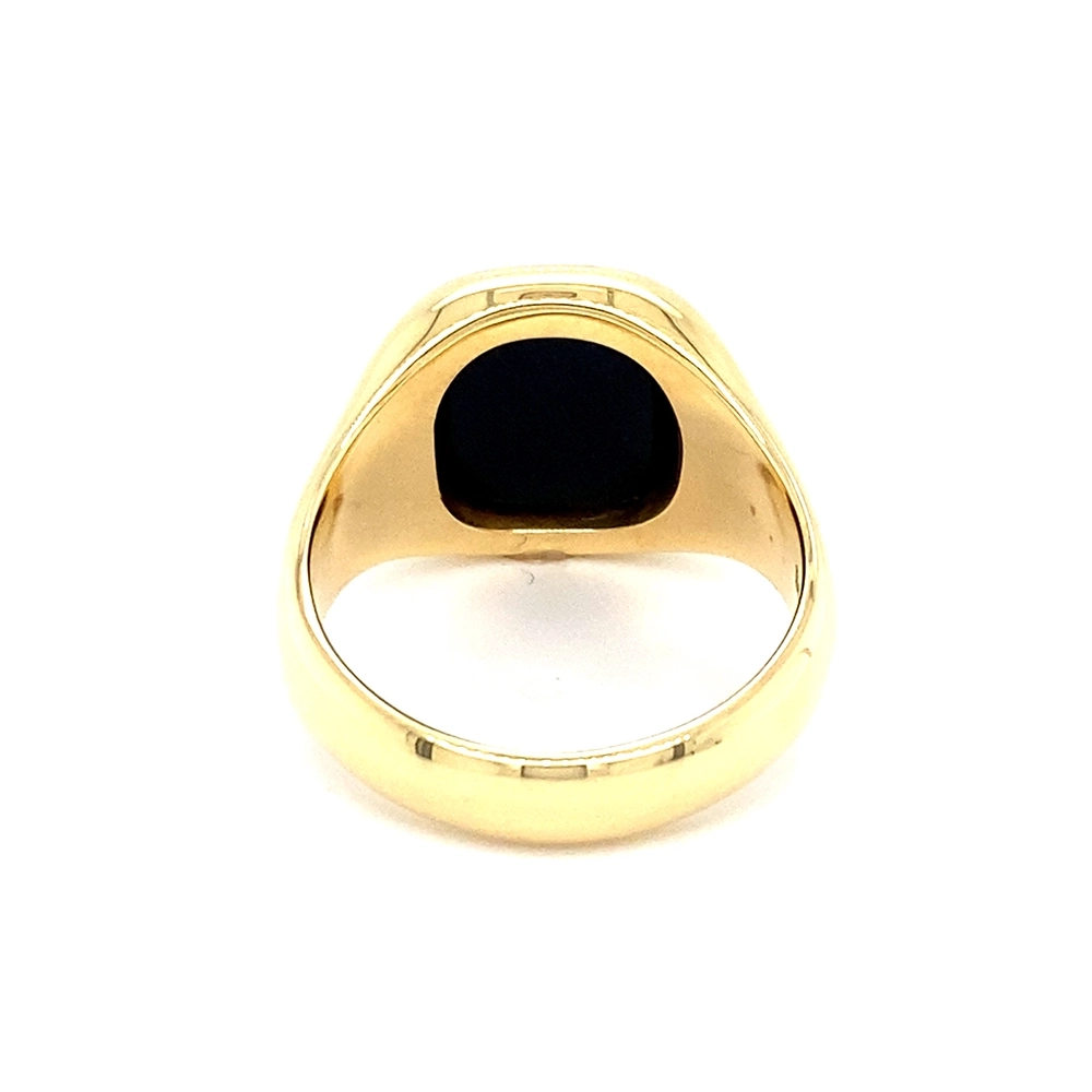 Siegelring Gelbgold mit rechteckigem blauem Edelstein
