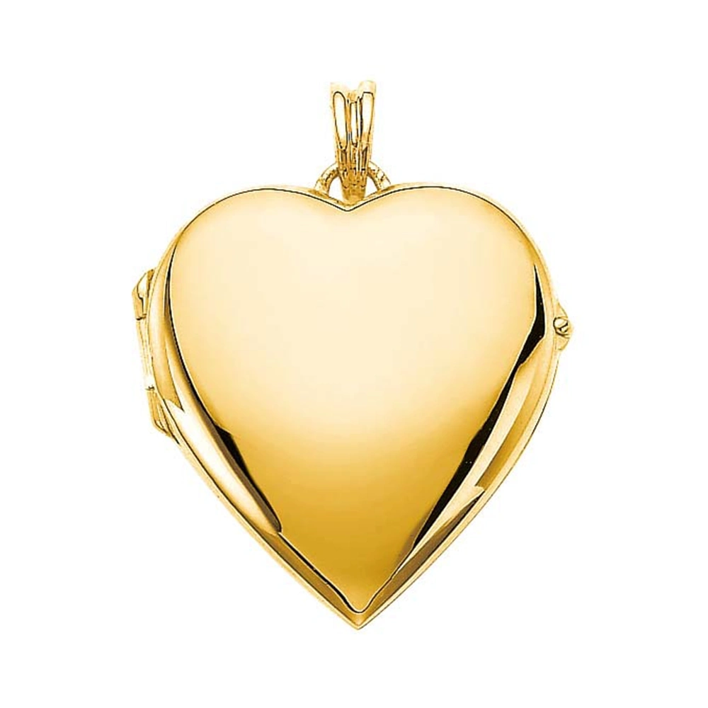 Herzförmiges Medaillon-Collier in Gelbgold