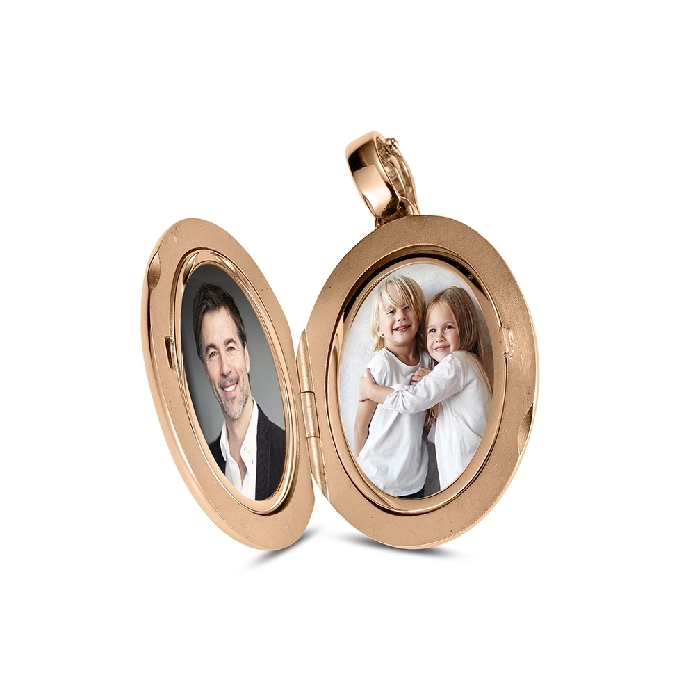 Ovales Medaillon-Collier in Roségold