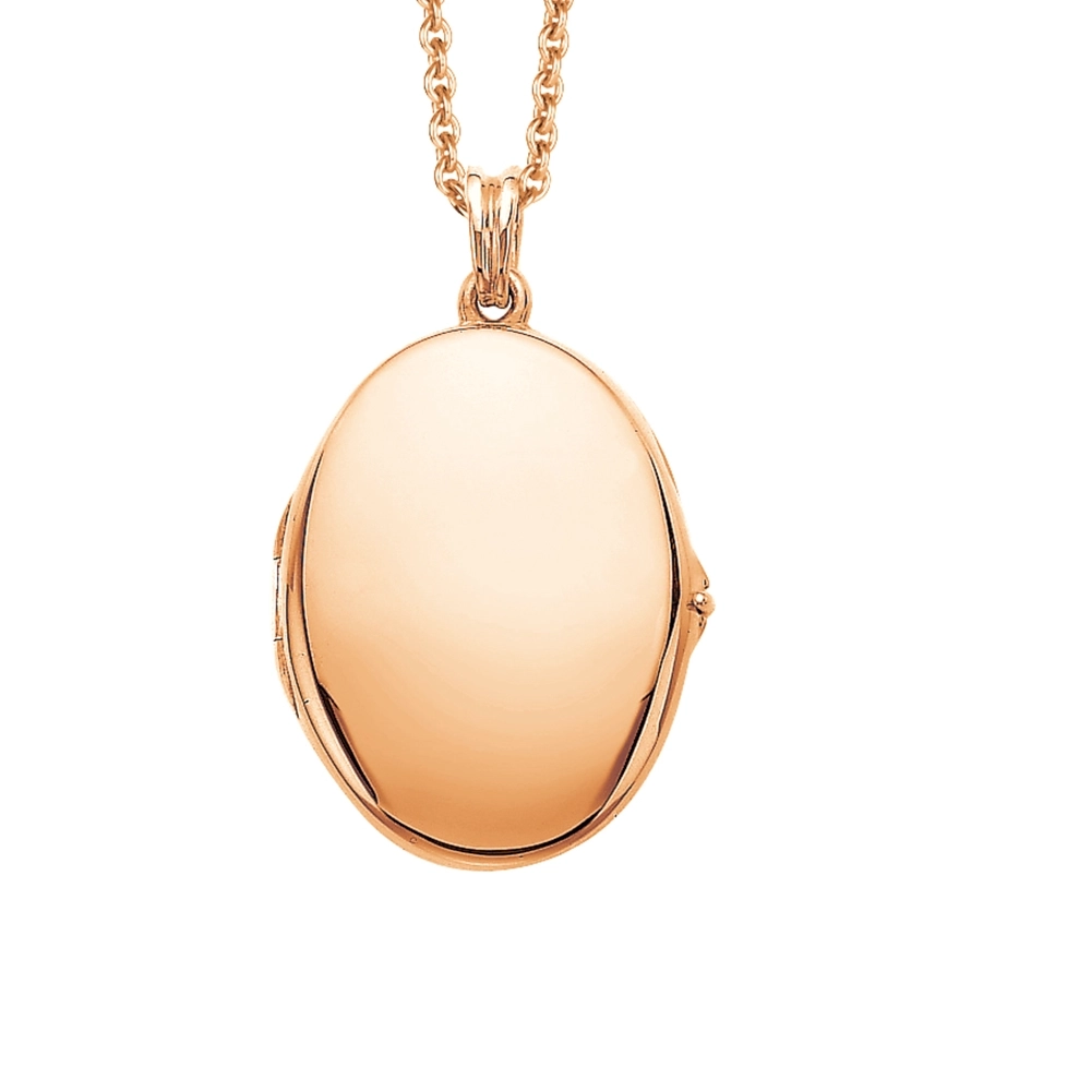 Ovales Medaillon-Collier in Roségold