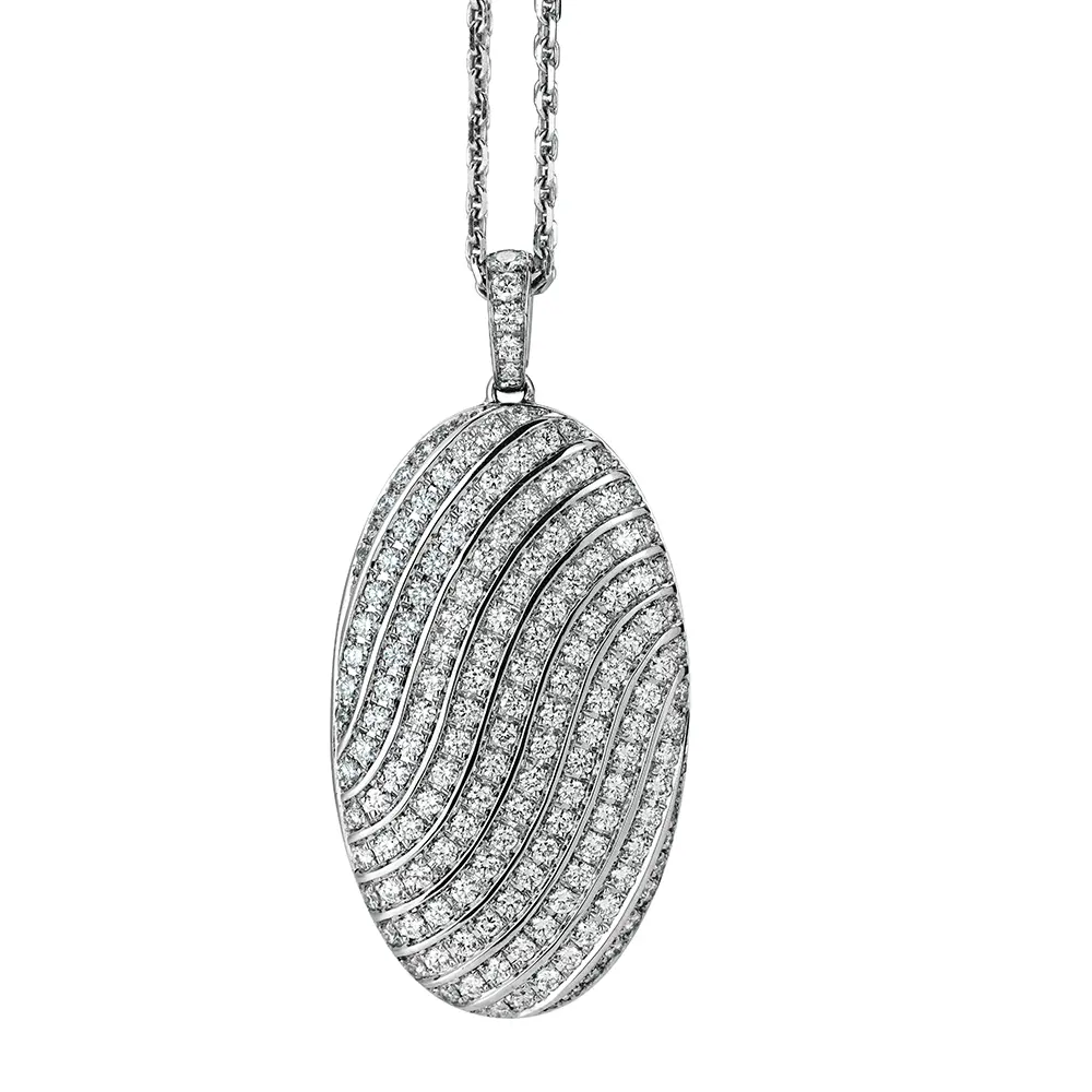 Medaillon aus Weißgold mit Brillanten