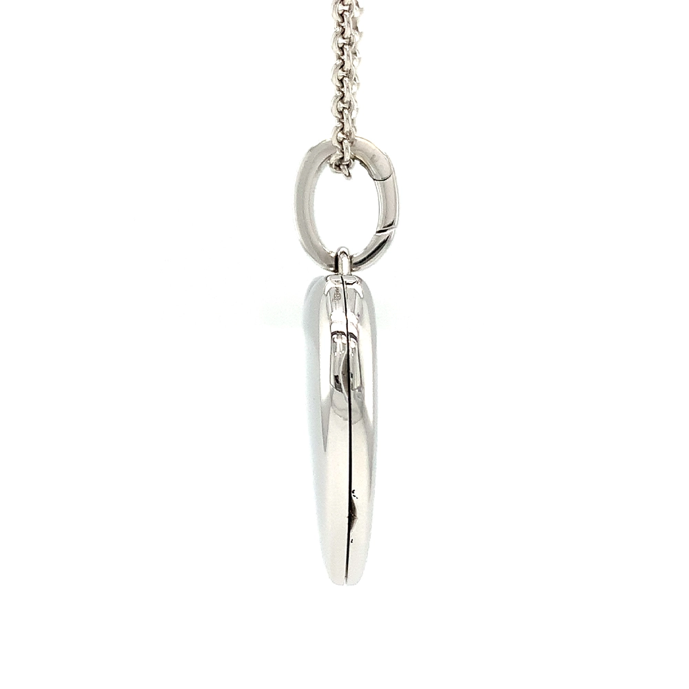 Herzförmiges Medaillon-Collier in Weißgold