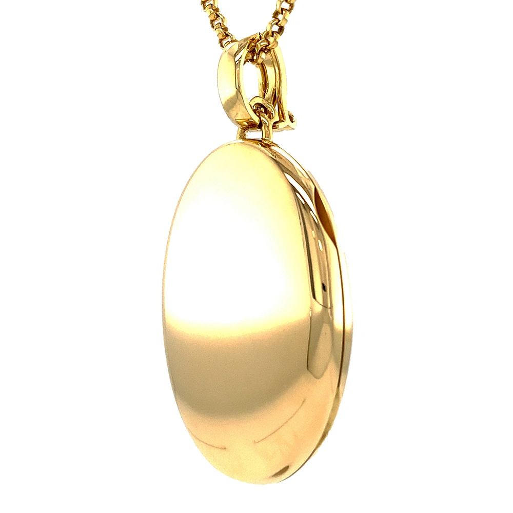 Ovales Medaillon-Collier in Gelbgold