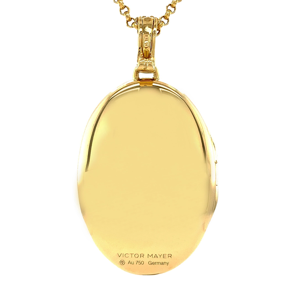Ovales Medaillon-Collier in Gelbgold