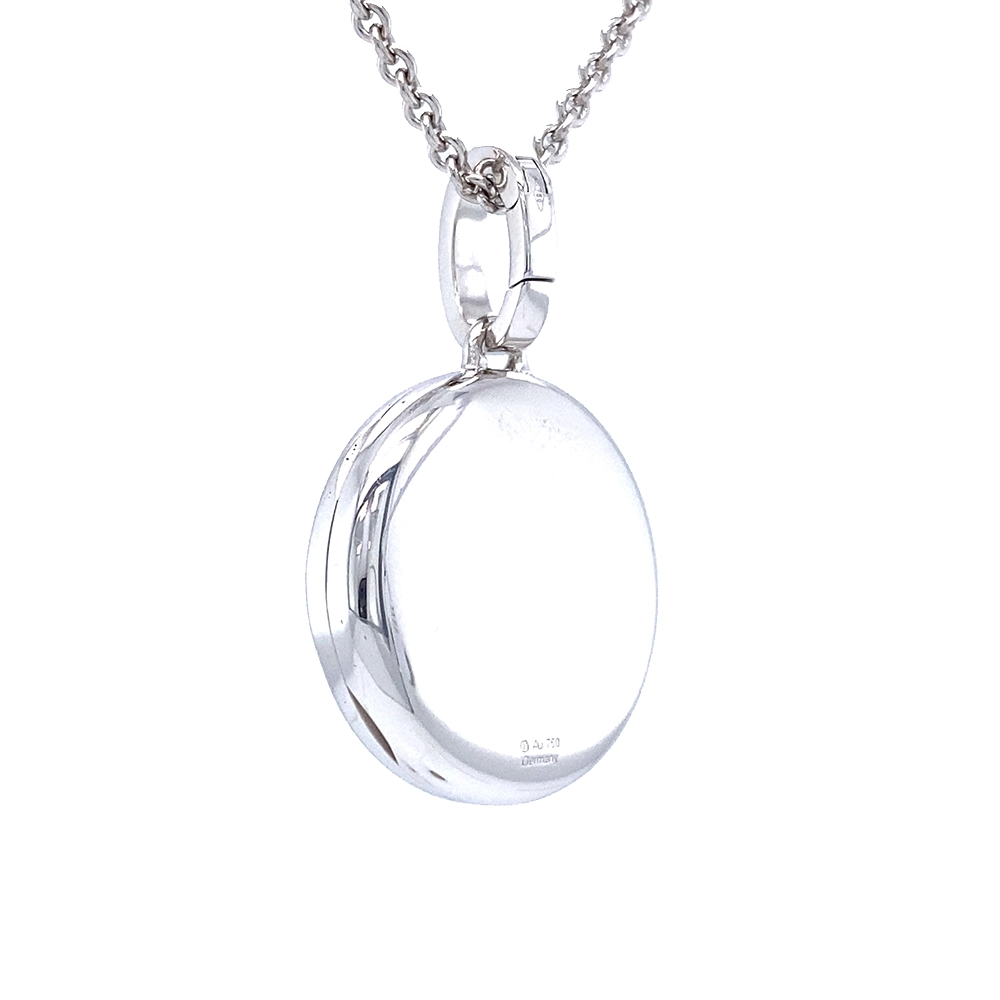 Rundes Medaillon-Collier in Weißgold