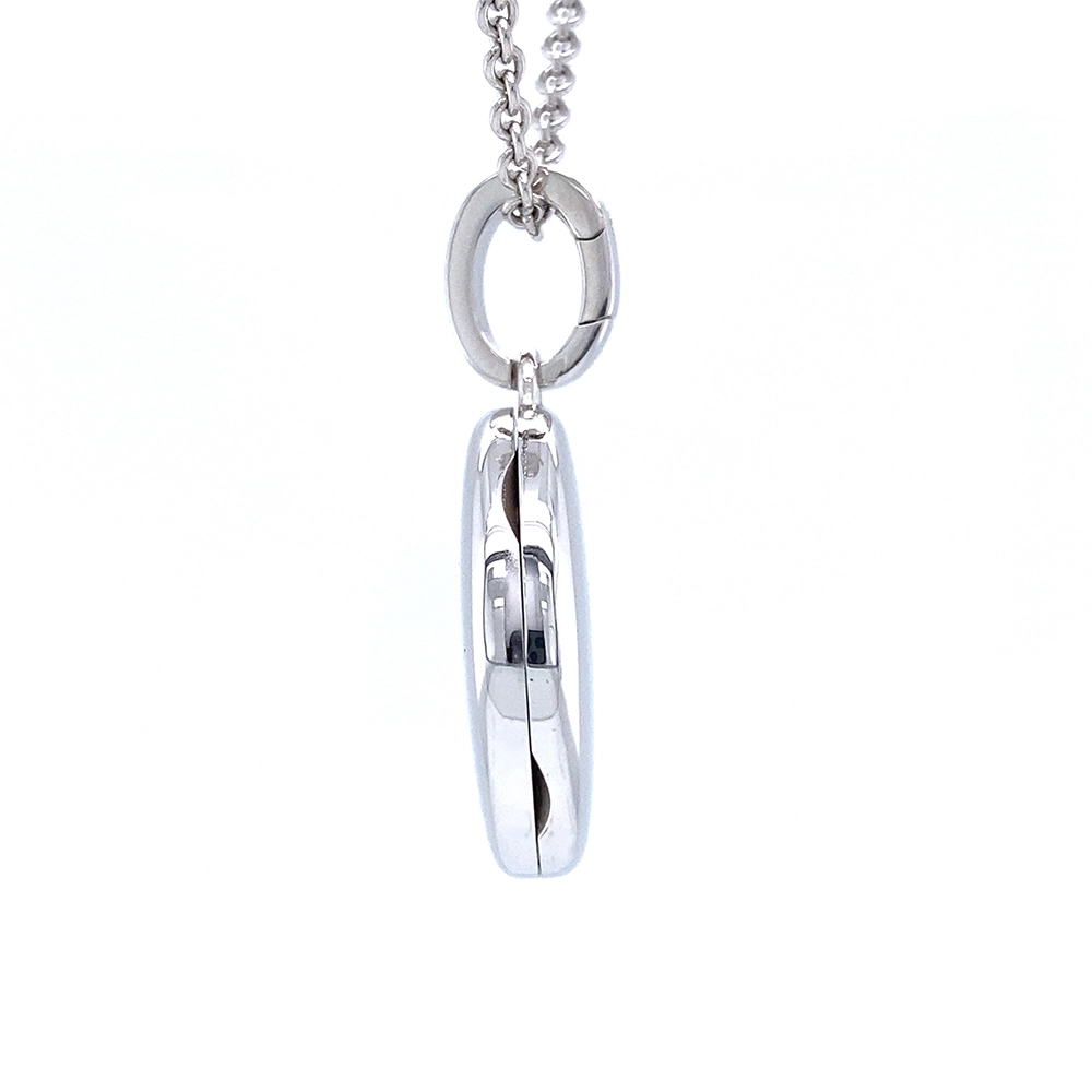 Rundes Medaillon-Collier in Weißgold