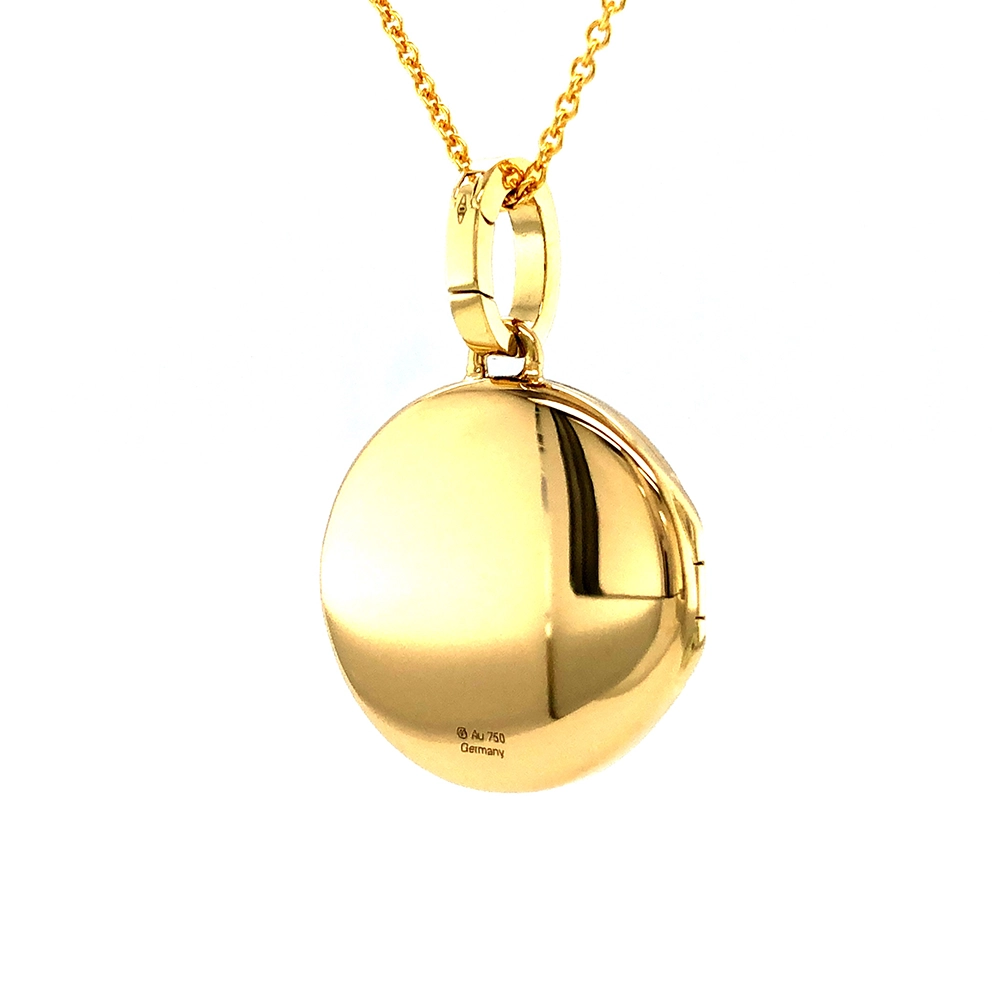 Rundes Medaillon-Collier in Gelbgold